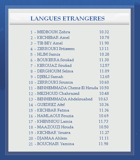 Langues étrangères